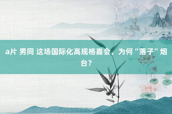 a片 男同 这场国际化高规格嘉会，为何“落子”烟台？