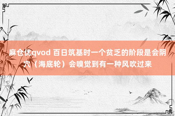 麻仓优qvod 百日筑基时一个贫乏的阶段是会阴穴（海底轮）会嗅觉到有一种风吹过来