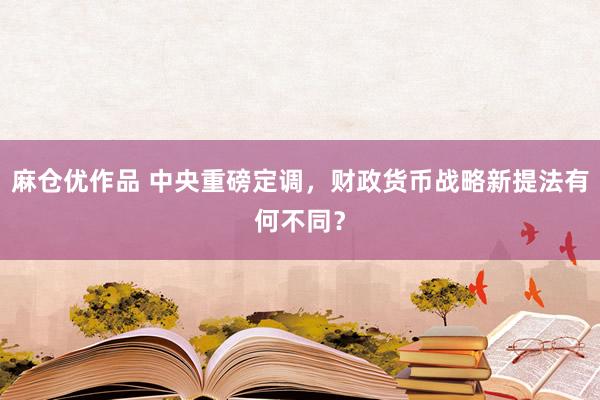 麻仓优作品 中央重磅定调，财政货币战略新提法有何不同？