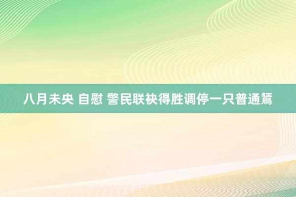 八月未央 自慰 警民联袂得胜调停一只普通鵟