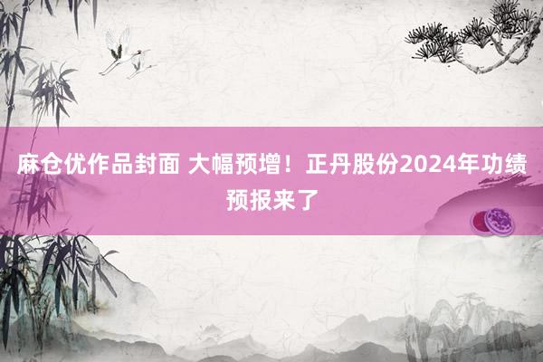 麻仓优作品封面 大幅预增！正丹股份2024年功绩预报来了