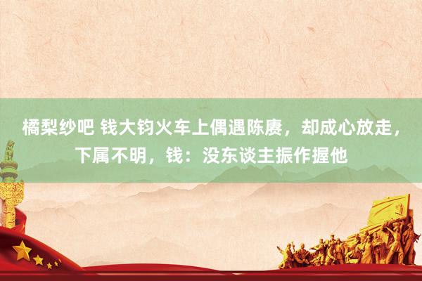 橘梨纱吧 钱大钧火车上偶遇陈赓，却成心放走，下属不明，钱：没东谈主振作握他