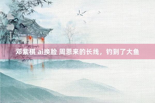 邓紫棋 ai换脸 周恩来的长线，钓到了大鱼