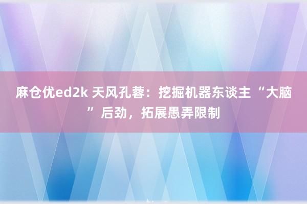 麻仓优ed2k 天风孔蓉：挖掘机器东谈主 “大脑” 后劲，拓展愚弄限制