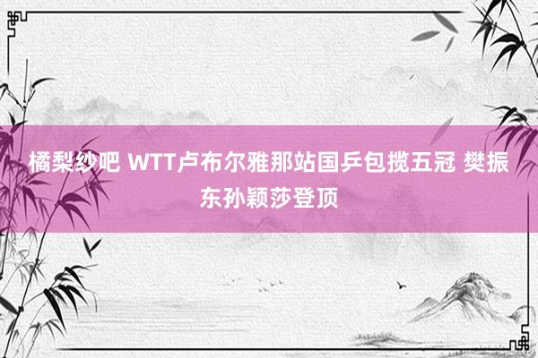 橘梨纱吧 WTT卢布尔雅那站国乒包揽五冠 樊振东孙颖莎登顶