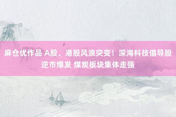 麻仓优作品 A股、港股风浪突变！深海科技倡导股逆市爆发 煤炭板块集体走强
