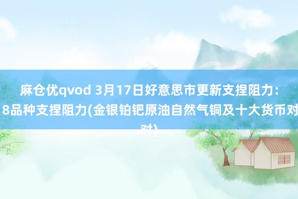 麻仓优qvod 3月17日好意思市更新支捏阻力：18品种支捏阻力(金银铂钯原油自然气铜及十大货币对)