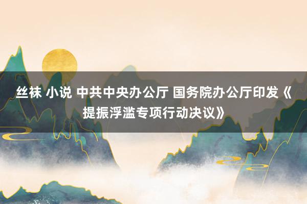 丝袜 小说 中共中央办公厅 国务院办公厅印发《提振浮滥专项行动决议》
