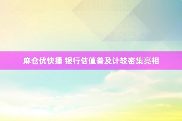 麻仓优快播 银行估值普及计较密集亮相