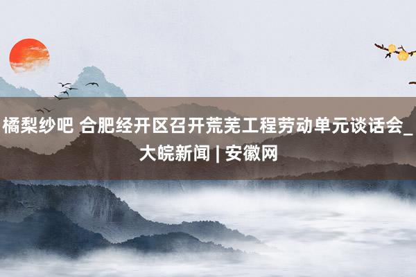 橘梨纱吧 合肥经开区召开荒芜工程劳动单元谈话会_大皖新闻 | 安徽网