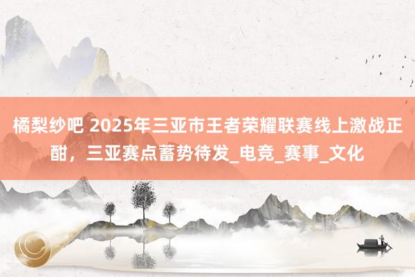 橘梨纱吧 2025年三亚市王者荣耀联赛线上激战正酣，三亚赛点蓄势待发_电竞_赛事_文化