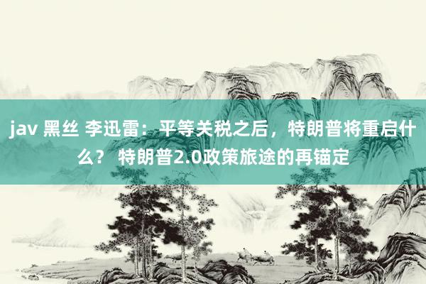 jav 黑丝 李迅雷：平等关税之后，特朗普将重启什么？ 特朗普2.0政策旅途的再锚定