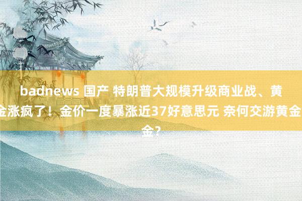 badnews 国产 特朗普大规模升级商业战、黄金涨疯了！金价一度暴涨近37好意思元 奈何交游黄金？