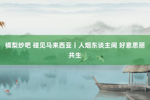 橘梨纱吧 碰见马来西亚丨人烟东谈主间 好意思丽共生