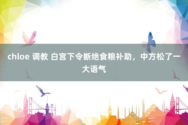 chloe 调教 白宫下令断绝食粮补助，中方松了一大语气