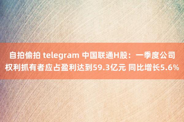 自拍偷拍 telegram 中国联通H股：一季度公司权利抓有者应占盈利达到59.3亿元 同比增长5.6%