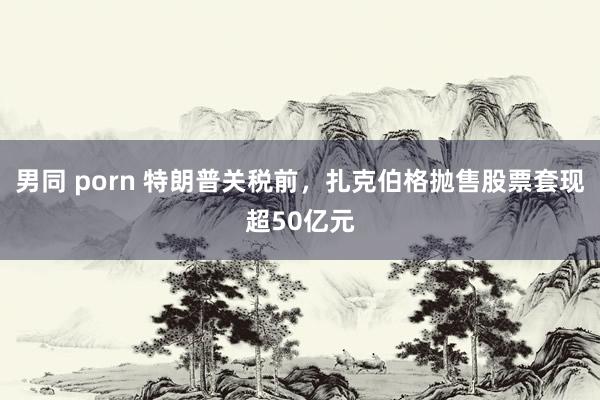 男同 porn 特朗普关税前，扎克伯格抛售股票套现超50亿元